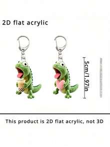 Lizard Pattern Keychain, Multiple Styles Available, Party Pendant, Multi-Functional Keychain Decoration, Phone Charm, Backpack Charm, Key Charm, Car Charm, Party Fashion Accessory, Fun 2D Acrylic Accessory, Suitable For Backpack, Bag, Car Key Charm And Daily Use, Great Choice For Couple Gifts And Party Supplies - Multicolor - View 11