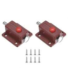 Brown Spring Bolts And Latches, Push-Button Spring Latches/Sliding Bolts/Bolts; Suitable For Cabinet Doors, Wardrobe Doors, Beds, Windows And Various Furniture Hardware. - Button Clasp - View 10