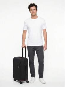 W WINGS 3 Piece Luggage Set 20", 24", 28" | Polypropylene Hard Shell Suitcases, Combination Lock, Telescopic Handle, 360° Double Wheels - Dark Grey - View 2
