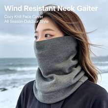 1pc Multifunctional Warm Scarf, Soft Scarf With 3 Wearing Styles, Windproof And Warm, Suitable For Winter Outdoor Daily Wear - Grey - View 2