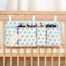 1pc Baby Crib Bedside Hanging Storage Bag, Bear Design - Multicolor - View 1