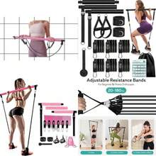 Pilates Bar Kit With 6 Resistance Bands Home Gym Fitness Training Workout Set - 26ZXY-wIN-uK-lLS-fS - View 3
