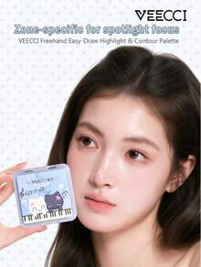 VEECCI Highlighter & Contour Palette, Note Pudding Collaboration, Matte Texture Suitable For Facial Contouring And Nose Shading, Long-Lasting Wear, All-In-One Highlighter And Contour Palette, Perfect For Students And Makeup Beginners - #Y01 Coconut Milk Brown - View 3