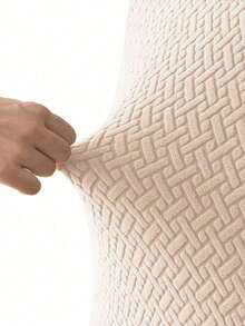1pc Solid Color Fleece Stool Cover, Removable And Washable Footstool Protector, Suitable For Living Room, Bedroom, Kitchen, Patio, Garden And Multiple Occasions, Single Piece Not Set - Beige - View 3