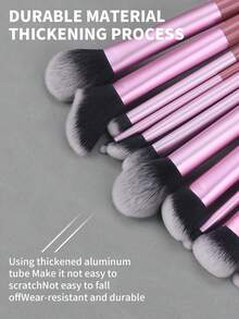 15pcs Multi-Function Makeup Brush Set, Including Powder Brush, Blush Brush, Foundation Brush, Eyeshadow Brush, Blending Brush, Contour Brush, - Multicolor - View 3