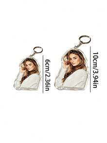 1/2pcs Personalized Photo Keychain, Custom Die-Cut Acrylic Photo Key Ring, Family Souvenir Keychain, Personalized Keepsake, Party Gift, Birthday Gift - Multicolor - View 2