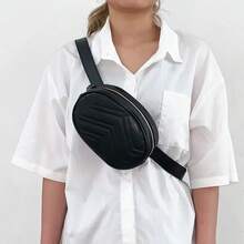 Ladies' Belt Waist Bag, Fashionable Oval Waist Phone Bag, Wallet, PU Leather Waist Bag - Multicolor - View 12