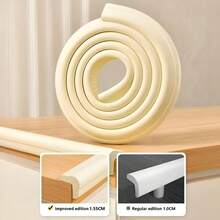 1pc 2m L-Shaped Anti-Collision Strip, Table Edge Corner Protector, Soft Bed Edge Cushioning Strip, Suitable For Baby, Children, Baby Shower, Home Decor Gift - White - View 4