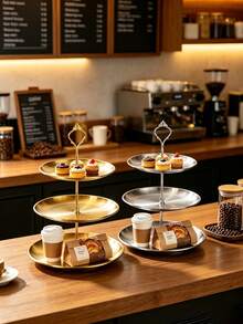 3pcs/4pcs (2-Tier/3-Tier + Accessory Set) Stainless Steel Multi-Layer Dessert Stand, Easy To Clean And Desktop Storage Display Rack, Stable And Rust-Proof, Space-Saving Party Holiday Table Organizer, Suitable For Cakes, Pastries And Seasonal Fruits. Perfect Practical Gift For Baking Enthusiasts Or Party Lovers, Christmas, Back To School Season. - View 10