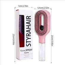 2pcs/Hair Styling Set - 2-In-1 Spray Comb With Water Tank, For Moisturizing And Exfoliating, Fine Mist Spray Design, Easy Hair Care With Crystal Plastic Transparent Liquid Guide Comb, Hair Oil Massage Comb, Wide Tooth Comb - Multicolor - View 6