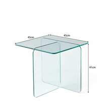 Tempered Clear Bent Glass SideTable, Transparent End Table, Sofa Table - 彩色 - 查看 9