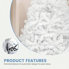 Yitahome 182cm White Artificial Christmas Tree – 818 Tips, Dense Realistic Branches, Fir With Foldable System & Metal Stand, Quick Assembly, Extra-Wide 115cm For Home & Shop - White - View 5