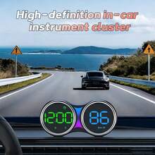 YNF GPS HUD Head-Up Display Car Speedometer, Smart Digital Speedometer KMH/MPH Switchable, Windshield Projection Real-Time Vehicle Speed, Driving Direction, Time, Trip Distance, Overspeed Alarm, Multi-Color Display, Plug And Play Type-C USB Universal Car Accessory - G27 - View 4