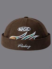 1pc Unisex Soft Top Embroidered Letter Vintage Street Style Brimless Cap For Outdoor And Daily Wear - Embroidery - View 7