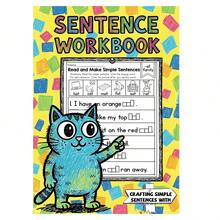 Sentence Construction And Reading Practice Workbook, Complete Missing Words Through Fun Activities, Color Pictures Guide Simple Sentence Making, Develop Reading Readiness And Vocabulary Recognition, Suitable For Home And School Interactive Learning - Alphabet Book - View 1