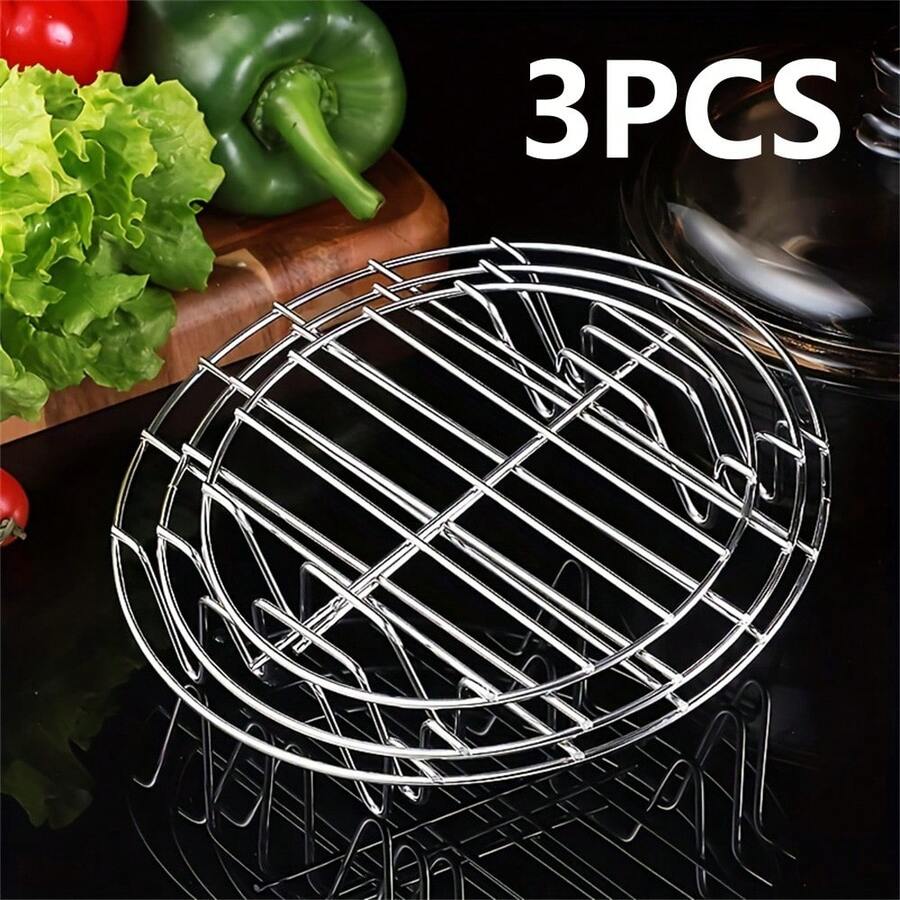 Kitchen Steamer Rack;Stainless Steel Material;Round Water-Separating Steaming Plate;Steamer Pot And Basket Accessories;Stew Pot Stand;Daily Cooking;Family Gatherings;Friend; Guest Banquets;Durable And Easy To Clean;Improves Cooking Efficiency. - View 1