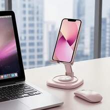 1pc 360° Rotating Phone Stand, Stable & Anti-Slip, Adjustable Angle, Portable Folding Design, Metal Material, Minimalist & Practical, Suitable For Desk, Office, Outdoor, Camping And Watching Movies - A - View 5