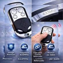 Controle de Portão Eletronico Remoto Compatível 433Mhz Automático Garagem Botões Residencial Universal Serve em Todos - 5 controles - Visão 7