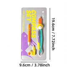 Set Jangka Geometris dengan Pengunci, Jangka Gambar 2-in-1 dengan Tempat Pensil dan Tutup Ujung Pengaman, Alat Matematika untuk Siswa, Cocok untuk Sekolah, Kelas, Proyek Geometri, Menggambar Lingkaran, Perlengkapan Sekolah. - Set - View 6