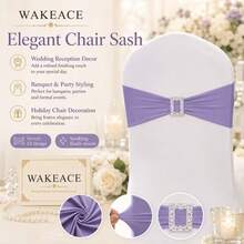 10PCS Elastic Chair Bands, Suitable For Bow And Ribbon Decoration, Stretch And Tie Without Tools, Equipped With Square Buckle Slider, Wrinkle-Resistant Spandex Material, Suitable For Wedding, Party, Banquet And Event Decoration - Multicolor - View 15