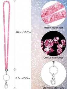 Wavy Ruffled Transparent Acrylic Photocard Holder, Shiny Rhinestone Lanyard, Y2K Style, Ins Sweet Pendant Exquisite Bow Heart Resin Pink Star Bag Charm, Photocard Accessories, ID Badge Neck Strap, DIY Card Storage Case, Fits Idol Photos, Custom Printed Cards, School ID, Access Cards, ID Cards, Work Pass And Subway Cards, Student, Fan Gift, Keychain, Backpack Charm, Back To School Essential (Cardstock Not Included) - Multicolor - View 9
