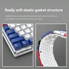 T-WOLF Mechanical Keyboard Tri-Mode Red Switch Hot-Swappable Bluetooth Wireless RGB Gaming Keyboard With Knob Control - View 7