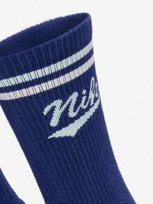 Nike/Authentic Kaos Kaki Kasual Unisex Motif Olahraga Baru Setinggi Betis, Paket 3 Buah HJ9336-902 - HJ9336-902 - View 2