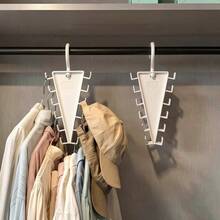 1pc V-Shaped Double-Sided Hanger Storage Rack, 12-Hook Multi-Function Closet Organizer, Suitable For Hats, Scarves, Belts, Ties - Multicolor - View 8