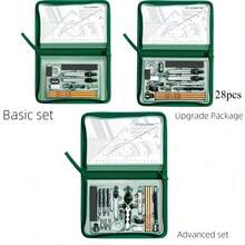 1 Set Premium Drawing Tool Kit (7/27/28/32 Pieces), Includes Stainless Steel Drawing Instrument, Precision Geometric Tools And CAD Tools, Multi-Function Combination Set. Suitable For Teaching And Architectural Sketching, Ideal Choice For Students And Engineers. Writing Tools Suitable For Students, Schools, Offices And Educational Scenarios. Back To School, New Semester, Office Supplies, School Supplies, Art Supplies, Desk Accessories. - Sets - View 5