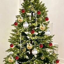 Christmas Decoration Set, Fillable Transparent Plastic Ornaments, Acrylic Icicle Hanging Decor, Red & Gold Christmas Baubles, For Christmas Tree Decoration, DIY Handmade Holiday Party Decor - Clear - View 3