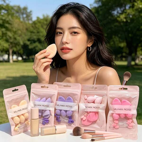12pcs Large Makeup Tool Set, Designed For Exquisite Makeup. Includes Thumb Makeup Sponge, Mini Makeup Sponge And Dual-Ended Eyeshadow Brush. The Set Covers All Aspects Of Facial Details, Can Evenly Blend Foundation, Liquid, Cream, Powder And Other Makeup, Dual-Use Dry And Wet, Expands When Wet, Makes Makeup Softer And More Adherent. Suitable For Daily Home Makeup, Makeup Beginners And Beauty Enthusiasts, Perfect For Mother's Day, Christmas, New Year Gifts, Makeup Sponge, Makeup Sponge, Cheap Goods, Sock Fillers, Cosmetics, Makeup Tools, Cheap Goods, Gifts, Women's Gifts