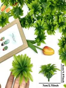 25 piezas de hojas de coco de 4 capas de planta de simulación, adiciones para arreglos florales de decoración del hogar, adiciones de modelo de árbol de flores de simulación en miniatura, adecuado para vías de tren de jardín, modelos de paisaje de calle, escena de paisaje - Multicolor - Ver 7