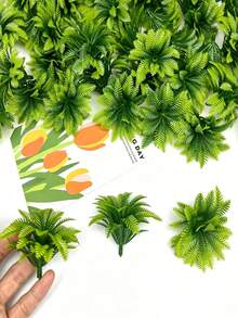 25 piezas de hojas de coco de 4 capas de planta de simulación, adiciones para arreglos florales de decoración del hogar, adiciones de modelo de árbol de flores de simulación en miniatura, adecuado para vías de tren de jardín, modelos de paisaje de calle, escena de paisaje - Multicolor - Ver 8