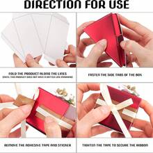 10 Pcs Christmas Cake Shape Gift Boxes Wedding Party Candy Boxes Triangle Candy Bag For Birthday Party Decor Supplies - Red - View 5