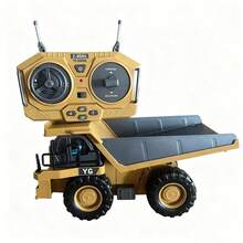 Excavadora de control remoto de 11 canales de aleación y plástico, juguete de vehículo de ingeniería, juguete divertido para niños, camión de construcción de alta tecnología, regalo perfecto para niños, regalo de cumpleaños, regalo para novio, juguete para exteriores - [9 canales]camión volquete - Ver 1