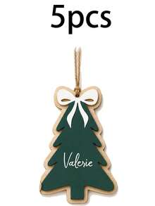 Custom Christmas Tree Wooden Plaque, Personalized Gift Decor, Farmhouse Holiday Ornament, Customized Name Tag For Xmas Tree, Customizable Present Decoration, Festive Home Hanging Sign, Christmas Gift For Family, Christmas Ornament, Living Room Decor - Style a - View 24