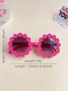 1/4/8pcs 2026 New Cute Dual-Color Cat Bowknot Design Sunflower Heart-Shaped Fashion Square Frame Glasses For Boys Girls Infants - Multicolor - View 5