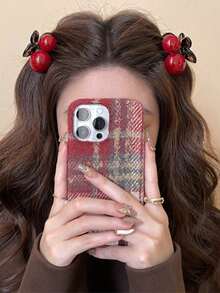 2/1pc Women's Red Cherry Small Clip Bangs Clip Side Clip Hair Clip High Ponytail Hair Clip Fashion Hair Clip Hair Accessories Summer Beach Vacation - Multicolor - View 3