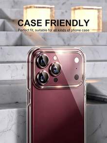 3pcs [2026 New] 9H Tempered Glass Camera Lens Protector, Compatible With IPhone 18 Pro Max/18 Pro, CD Texture, Anti-Scratch, High Definition Transparent, Metal Ring Decoration, Bubble-Free And Easy Installation, Suitable For Phone Case (Burgundy) - Burgundy - View 6