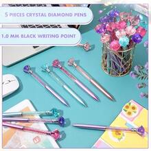 10pcs Random Creative Large Diamond Ballpoint Pens, 1.0mm Tip, Black Ink, Suitable For Weddings, Offices And Holiday Celebrations. Neutral Writing Pens, Office Supplies, Back To School Gifts - Multicolor - View 6