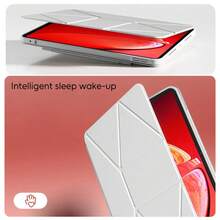 Dynamic Folio 磁吸支架保護殼，適用 iPad Pro 13/11 2025 M5 A3362 A3359、2023/2022/2024 M4，適用 iPad Air 13/11 2026 (M4)，適用 iPad A17 11代/10代、Mini A17 6 2024/2022、M2 Pro 12.9 4代/5代/6代，超薄設計，20+種觀看角度，自動喚醒/睡眠 - 灰色 - 查看 8