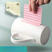 1 Pack 100 Sheets Colorful Sticky Notes, Sticky Note Pads, Label Stickers, Office Lined Adhesive Memo Pads - A - View 3