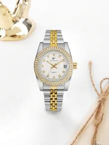 RICECGO A Women's Wristwatch, A Stylish Accessory With A Double-Row Diamond Bezel-Elegant And Perfect For Both Work And Formal Events. - Multicolor - View 13