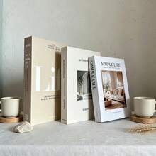 2/3pcs Foldable Fake Book Decor, Nordic Home Magazine Decorative Book, Minimalist Realistic Book Prop For Showroom, Villa, Study - Decor Book - View 7