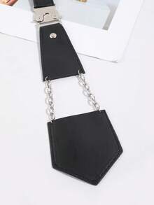 1PC Women's Fashion Punk Chain PU Choker Necklace, Suitable For Street Party Personalized Outfit - Multicolor - View 3