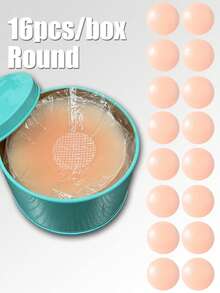 2/8/12/16Pcs Reusable Silicone Nipple Covers, Invisible Adhesive Nipple Pads With Gift Box, Skin Friendly For Strapless Seamless Dresses - Pink - View 15