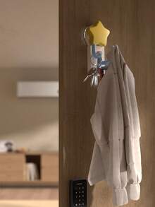 3/1pc Cactus Shaped Rubber Hook, Cute Rotatable 3-Hook Wall Mount, Strong Adhesive No-Damage Door Hook, Perfect For Hanging Keys, Bags And Small Daily Items - Multicolor - View 5