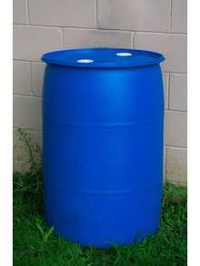55 Gallon Plastic Drum Stackable Industrial Storage Barrel Heavy Duty Liquid Storage Container With Leakproof Lid Blue - 1 - View 2