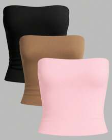 Women Tops - KIT3 negra marrón rosa - Ver 1