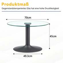 Coffee Table Black Made Of Glass For Living Room - 黑色 - 查看 7